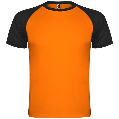 T-shirt sport manches courtes Enfant Indianapolis ROLY Fluor Orange et Noir